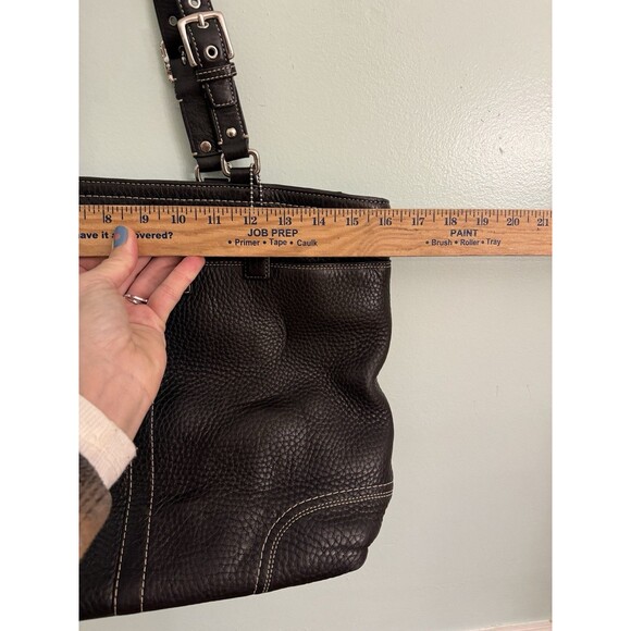 Coach Black Soft Milled Leather Tote Bag Purse Hamilton Y2K Womens F13083 - Picture 3 of 6